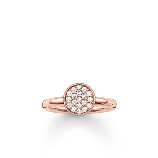 Rose Gold Plated Round Pave Ring