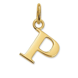 STERLING SILVER Gold Plated Letter P