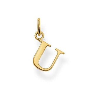 STERLING SILVER Gold Plated Letter U