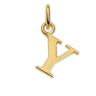 STERLING SILVER Gold Plated Letter Y