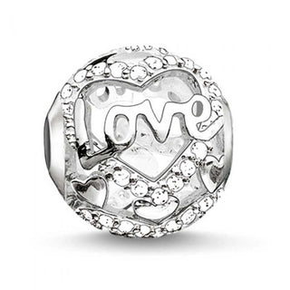 Silver Heart Of Love Bead