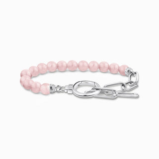Thomas Sabo Bracelet - Link Chain Elements and Rose Quartz Beads
