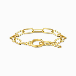 Thomas Sabo Bracelet - Yellow-Gold plated Link with Zirconia and Ring Clasp