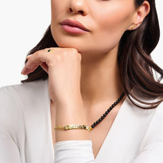 Thomas Sabo Bracelet Yellow-Gold plated with Long Bridge and Various Stones