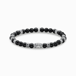 Thomas Sabo Bracelet with Black Onyx Beads - Silver