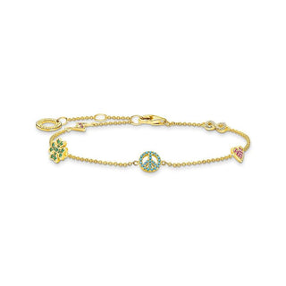 Thomas Sabo Bracelet with symbols multicoloured gold