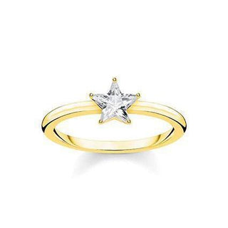 Thomas Sabo CZ Gold Sparkling Star Ring