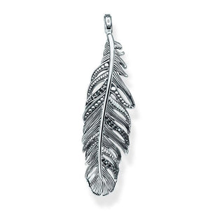 Thomas Sabo CZ Oxidised Feather Pendant