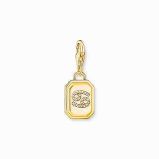Thomas Sabo Charm Gold-plated Pendant - Zodiac Sign Cancer with Zirconia