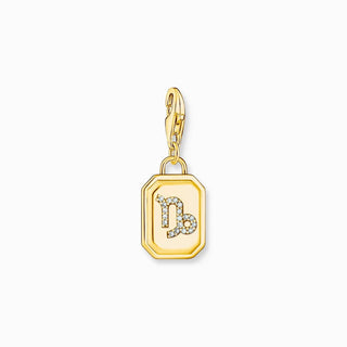 Thomas Sabo Charm Gold-plated Pendant - Zodiac Sign Capricorn with Zirconia