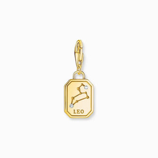 Thomas Sabo Charm Gold-plated Pendant - Zodiac Sign Leo with Zirconia