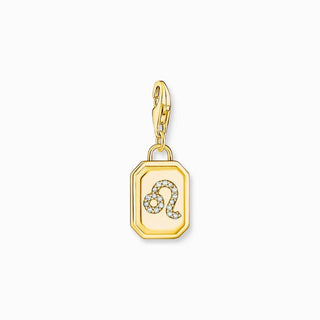 Thomas Sabo Charm Gold-plated Pendant - Zodiac Sign Leo with Zirconia