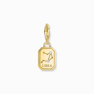 Thomas Sabo Charm Gold-plated Pendant - Zodiac Sign Libra with Zirconia