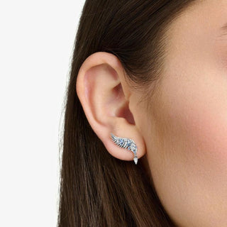 Thomas Sabo Ear Studs Phoenix Wing With Blue Stones Silver