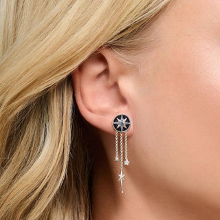 Thomas Sabo Earrings Royalty star with stones silver