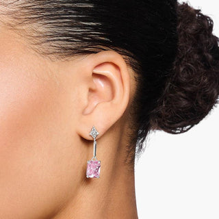 Thomas Sabo Earrings with Pink and White Stones - Silver