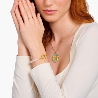 Thomas Sabo Gold-plated Bracelet - Rose Quartz Beads
