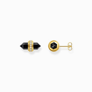 Thomas Sabo Gold-plated Ear Studs with Hexagonal Onyx