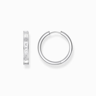 Thomas Sabo Hoop Earrings with White Stones - Silver