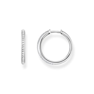 Thomas Sabo Hoop earrings white stones pave silver