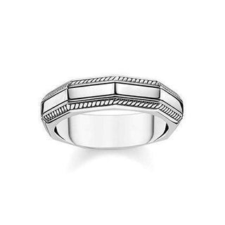 Thomas Sabo Mens Silver Pattern Cornered Ring