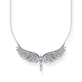 Thomas Sabo Necklace Phoenix Wing With Blue Stones Silver