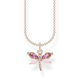 Thomas Sabo Necklace dragonfly with stones rose gold