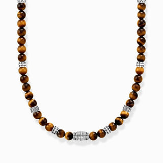 Thomas Sabo Necklace with Tiger's Eye Beads - Silver