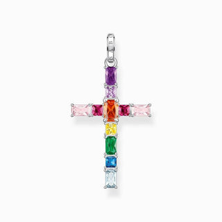 Thomas Sabo Pendant Cross with Colourful Stones - Silver