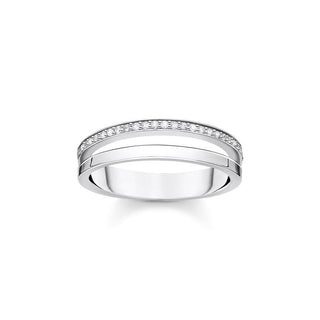 Thomas Sabo Ring double white stones silver