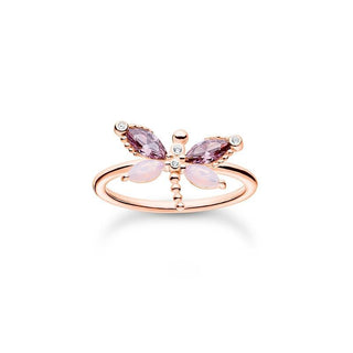 Thomas Sabo Ring dragonfly with stones rose gold