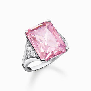 Thomas Sabo Ring with Pink and White Stones - Silver