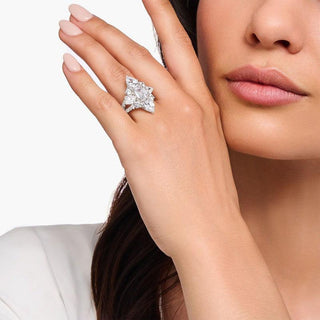 Thomas Sabo Silver Cocktail Ring with Clear Zirconia