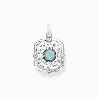 Thomas Sabo Silver Octagon-shaped Pendant with Cold Enamel and Stones