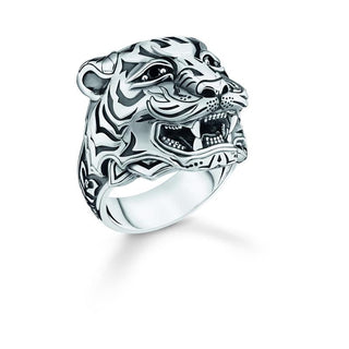 Thomas Sabo Tiger Head Oxidised Signet Ring